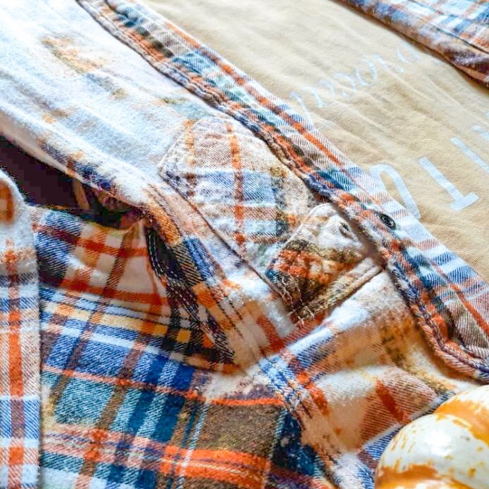 SOLD!!!! Vintage Bleached/Distressed Flannel